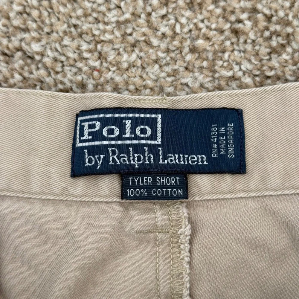 Polo Ralph Lauren Tyler Short Mens 34 (fits 32) Khaki Tan Pleated Chino Shorts